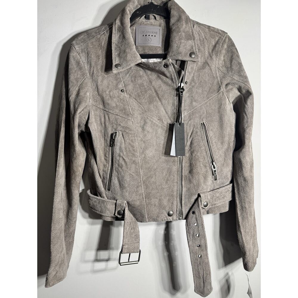 New! BLANK NYC Grey Suede Spring Bomber Jacket Size Large